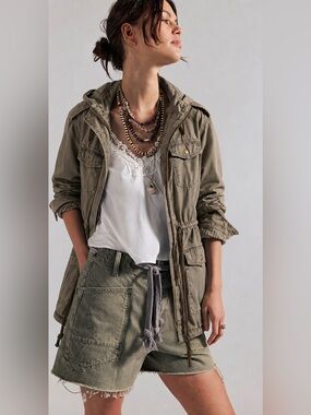 Aritzia Talula Olive Green 100% Cotton Utility Jacket – XS